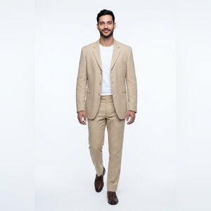 Zanetti Mens Wool Blazer Jacket Beige Size 58R Made in Italy NWOT $249 Value